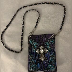 Y2K McBling Western Camo Long Crossbody Bag